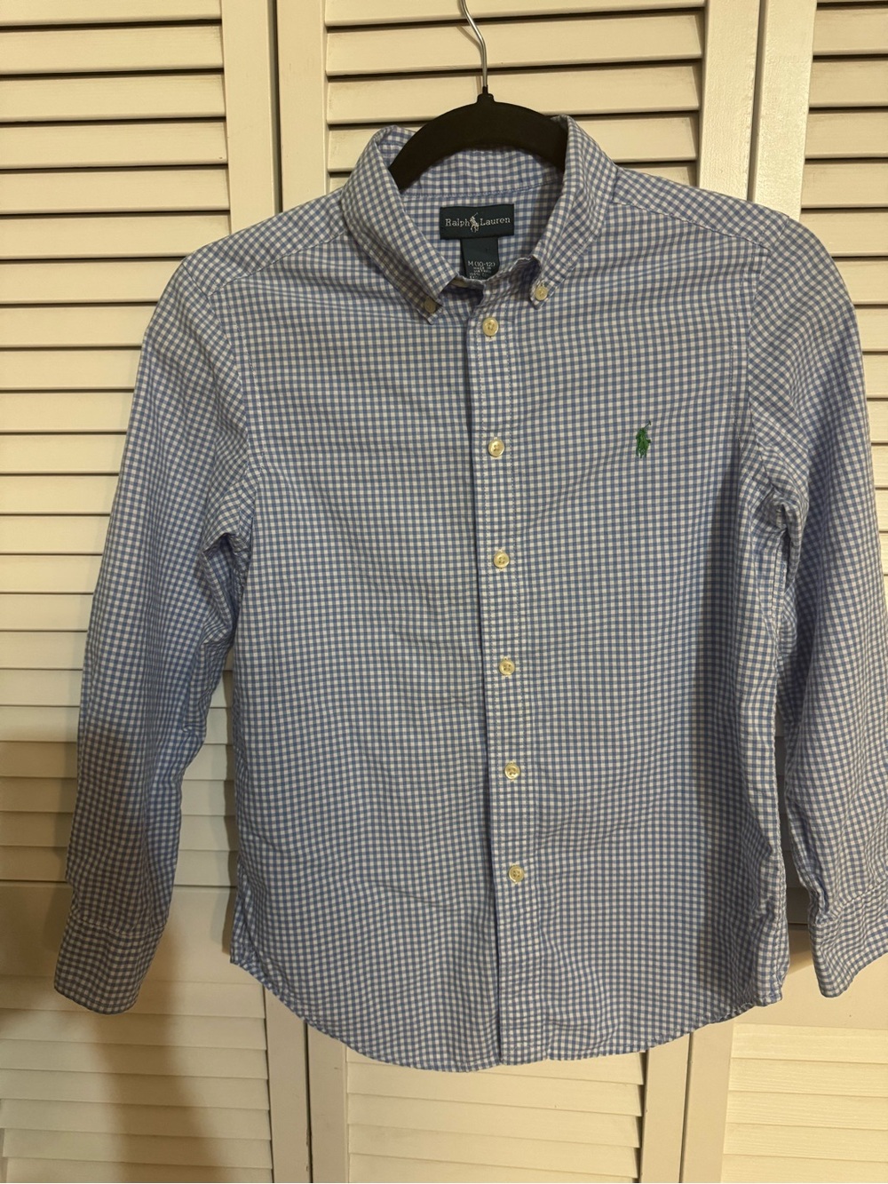 Boys 10-12 Ralph Lauren Men's Light Blue Gingham Button-Down Shirt